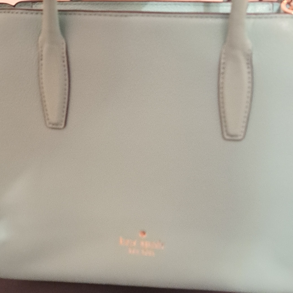 Kate Spade Mint Green Handbag with nwot bag charm&Nwot dust bag. - Picture 4 of 9